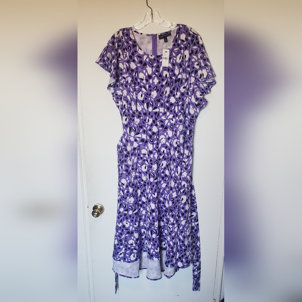 NEW Tags $90 LANE BRYANT Flirty Purple Maxi Dress Size 22 Womens XXL Floral